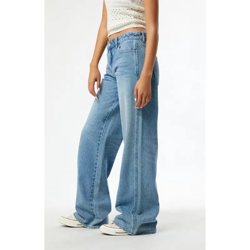 Pacsun Women'S Eco Medium Indigo Low Rise Baggy Jeans