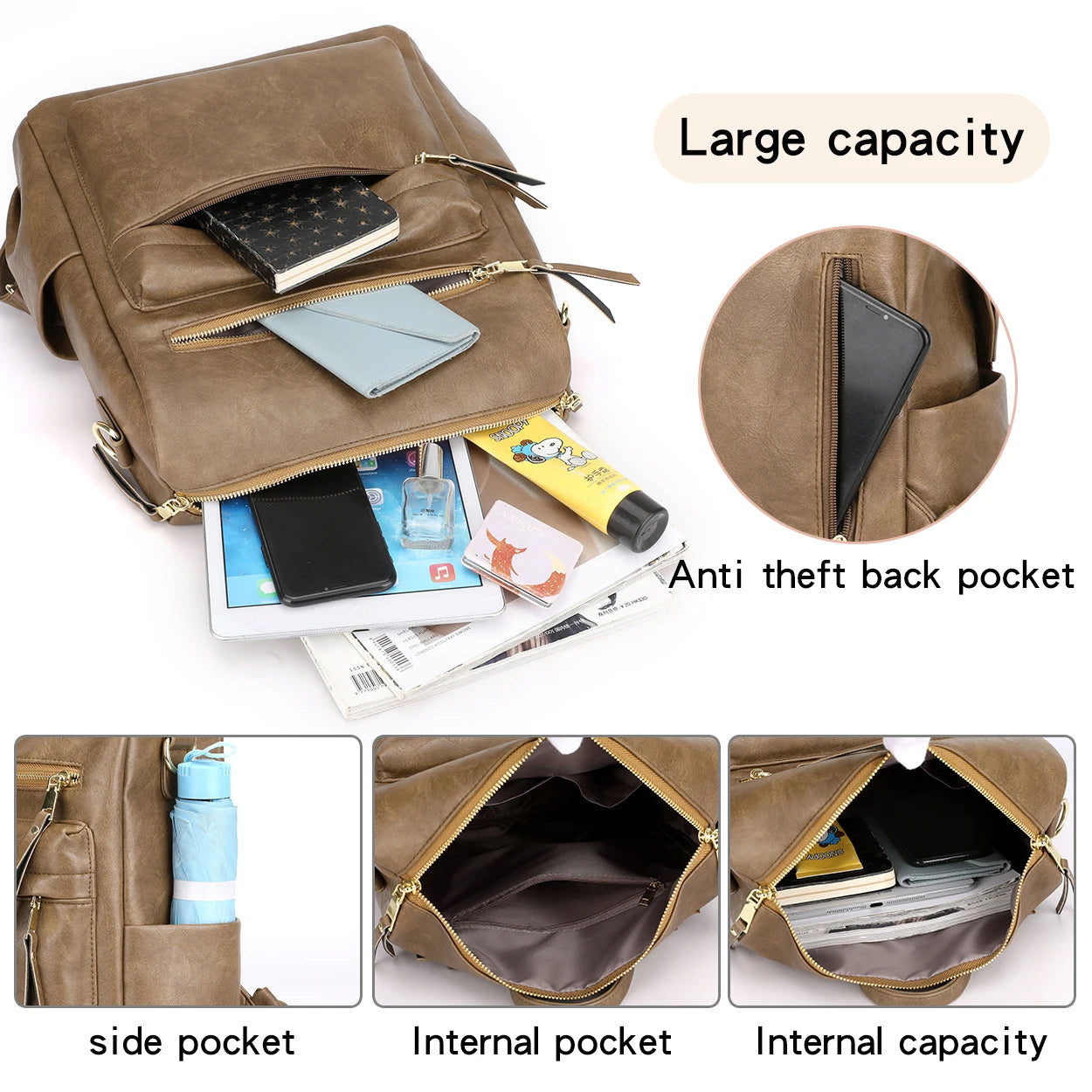 Retro Large Capacity Backpack 