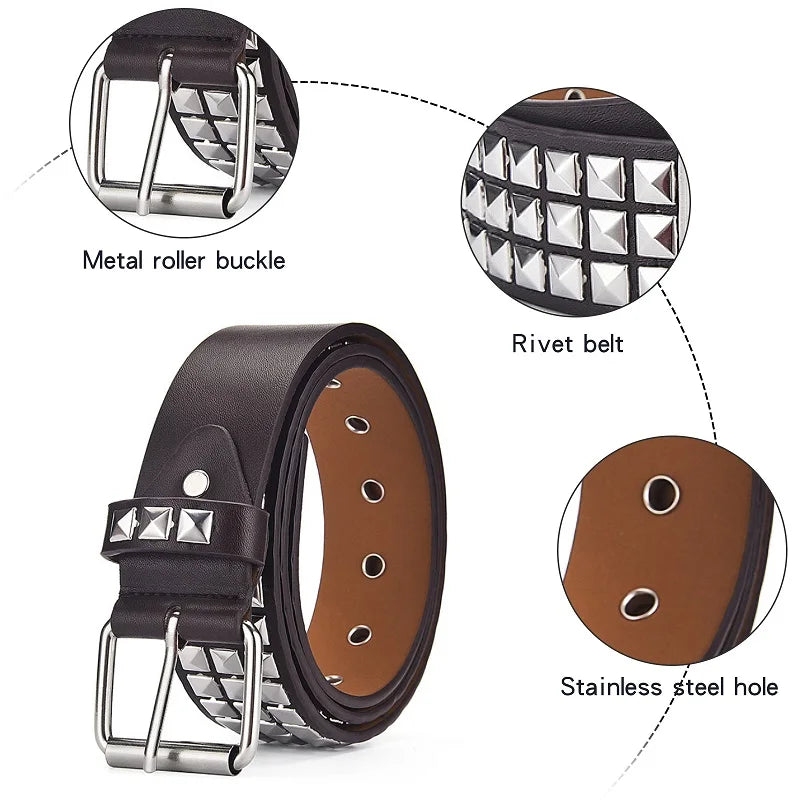   Studded Punk Rock Belt with Pin Buckle 