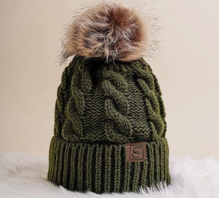 	 beanie with pom